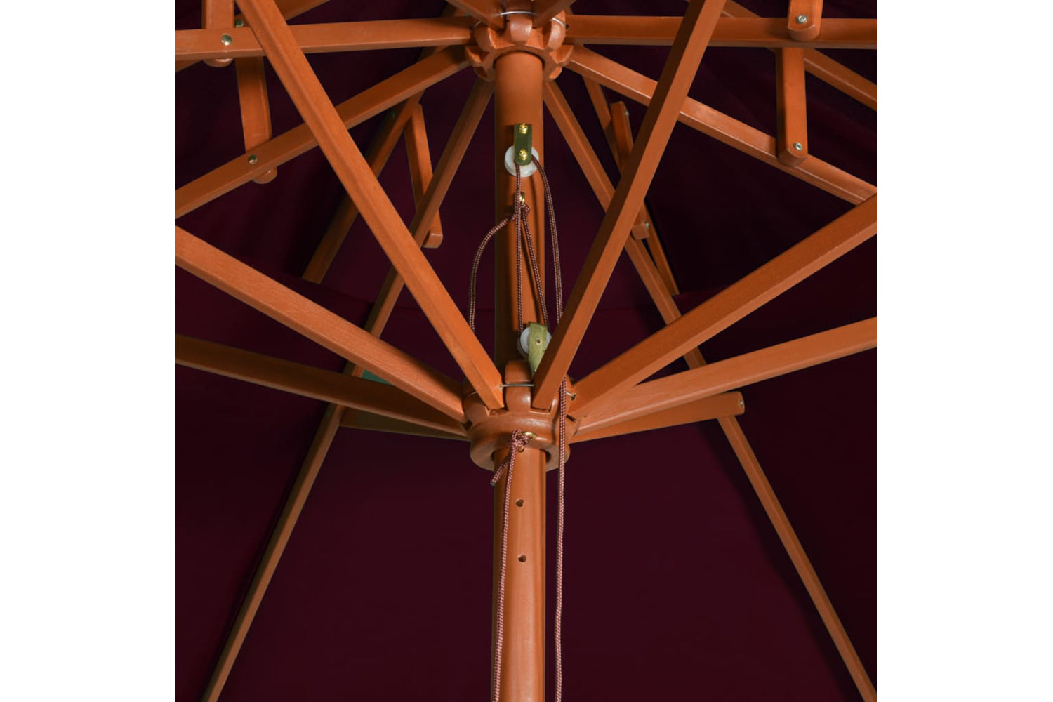 vidaXL 313764 Double Decker Parasol With Wooden Pole Bordeaux Red 270cm-5