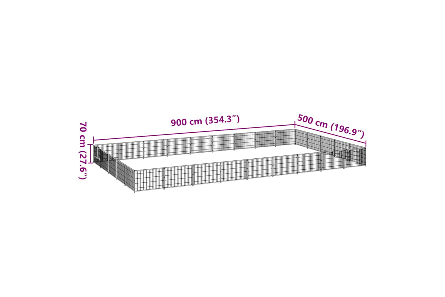 Vidaxl 3082167 Dog Kennel Silver 45 M2 Steel-6