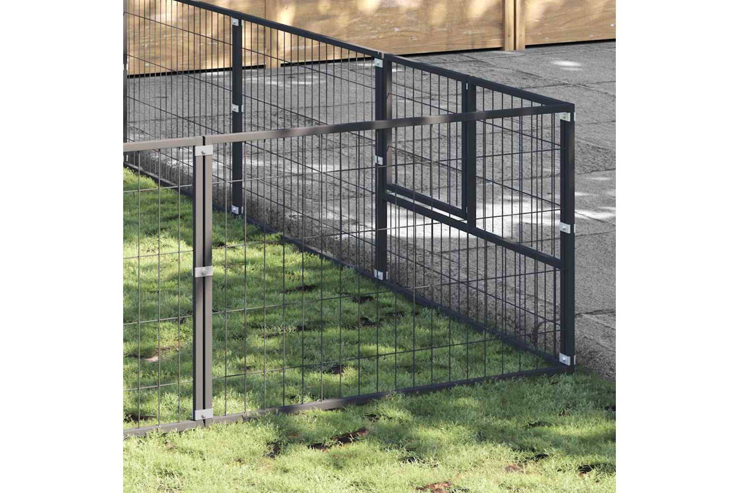 Vidaxl 3082173 Dog Kennel Black 60 M2 Steel-2
