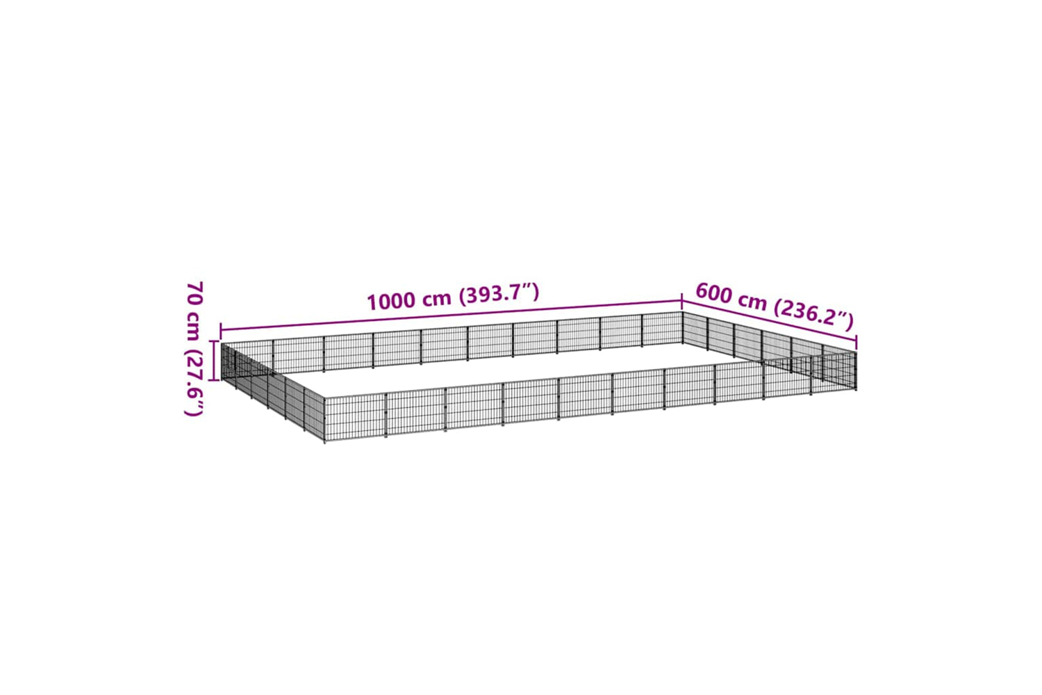 Vidaxl 3082173 Dog Kennel Black 60 M2 Steel-6