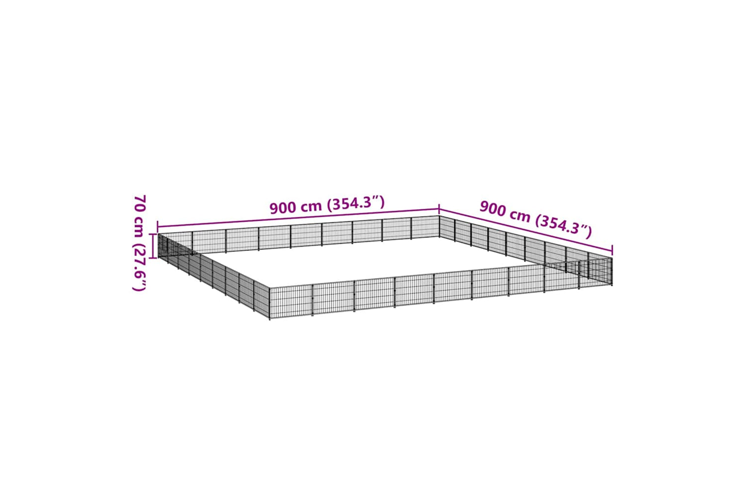 Vidaxl 3082193 Dog Kennel Black 81 M2 Steel-6