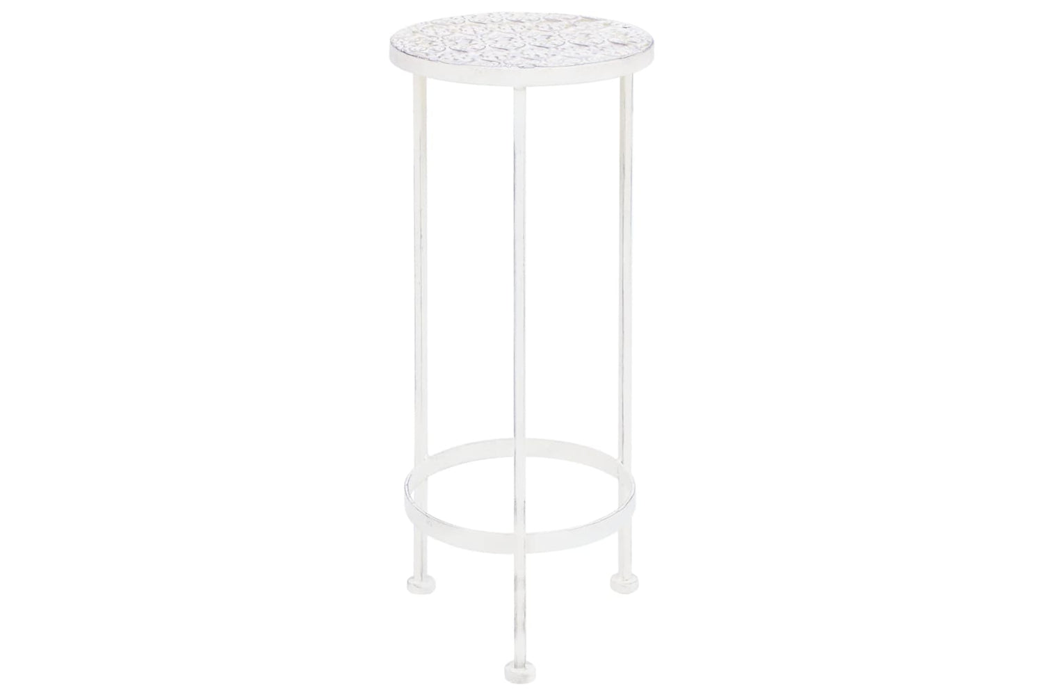 Vidaxl 245937 Plant Stand Set 3 Pieces Vintage Style Metal Antique White-3