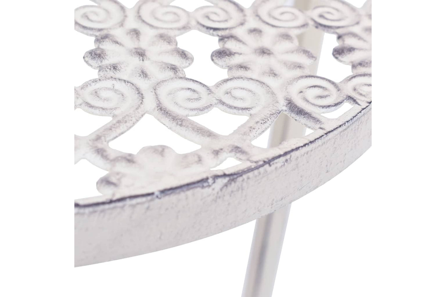 Vidaxl 245937 Plant Stand Set 3 Pieces Vintage Style Metal Antique White-7