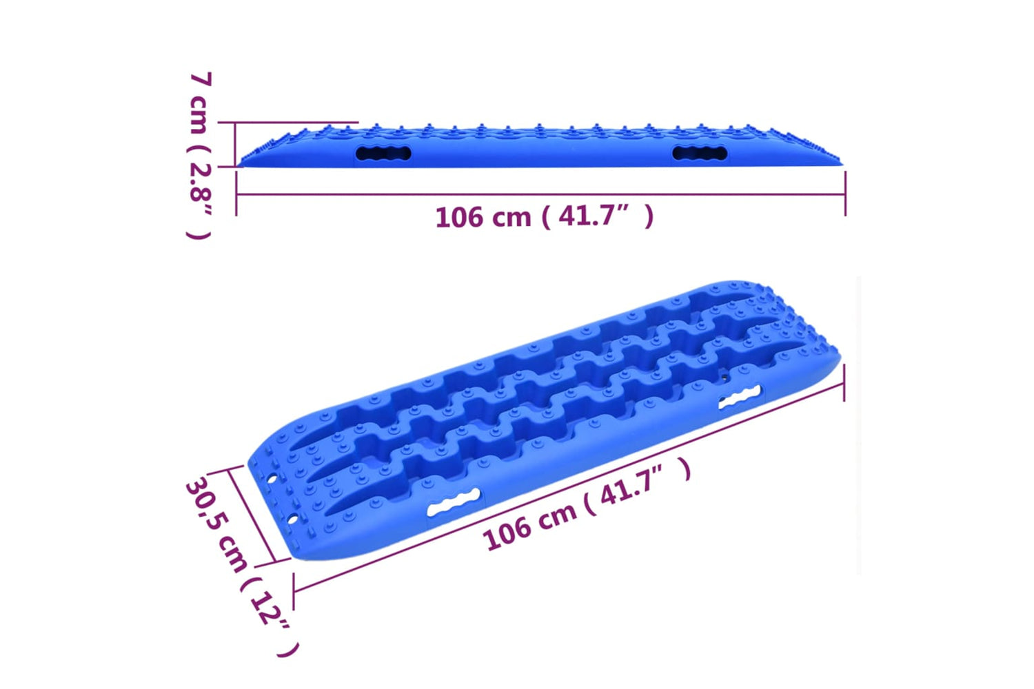 vidaXL 210776 Traction Boards 2 Pcs Blue 106x30.5x7cm Nylon-8
