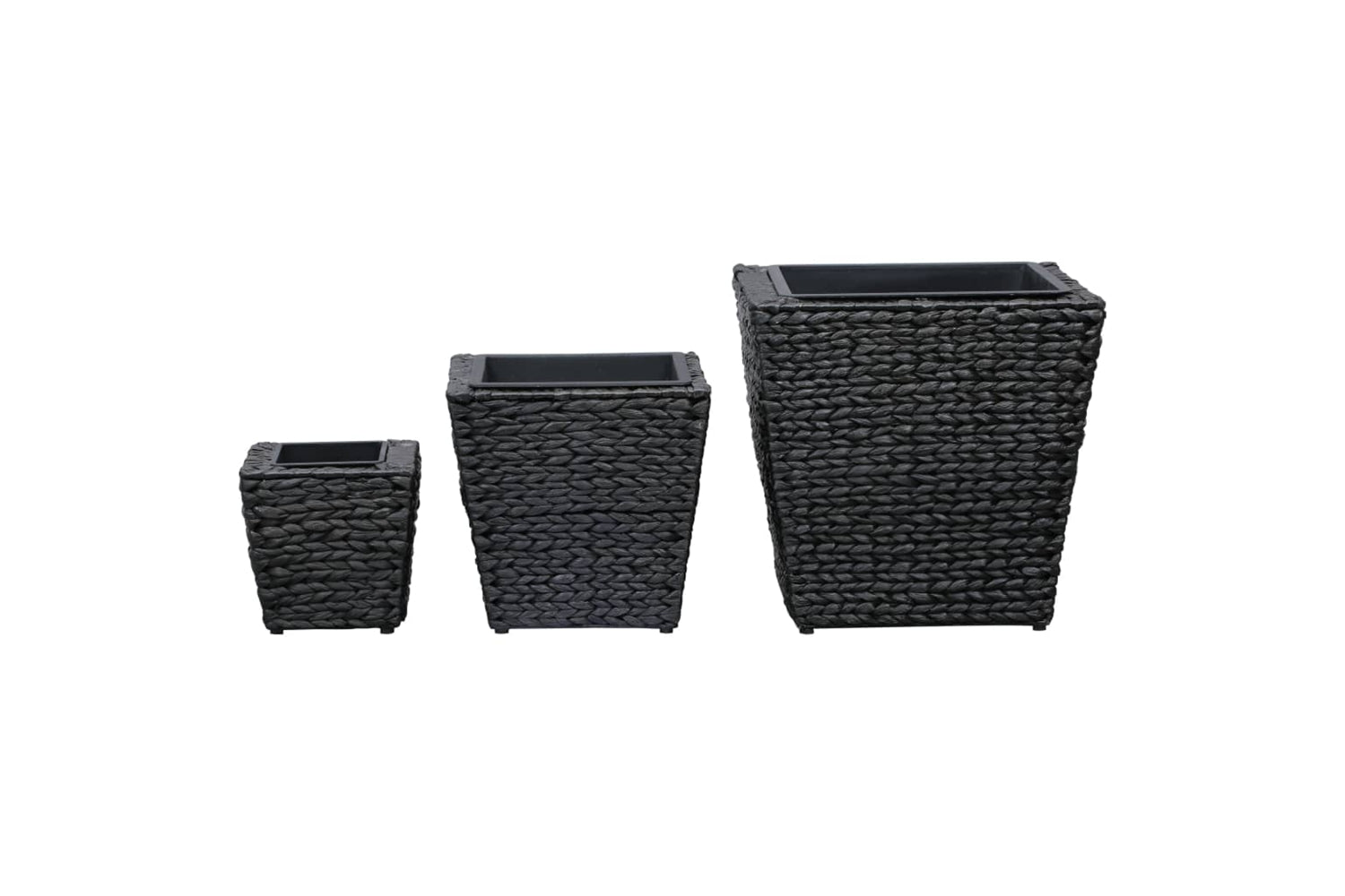 Vidaxl Raised Beds 3 Pcs Water Hyacinth Black-3