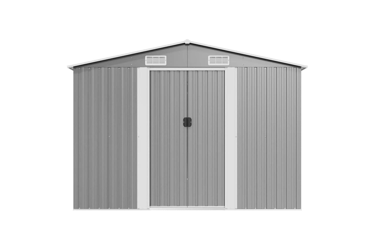vidaXL 143345 Garden Shed 257x392x181cm Metal Grey-5