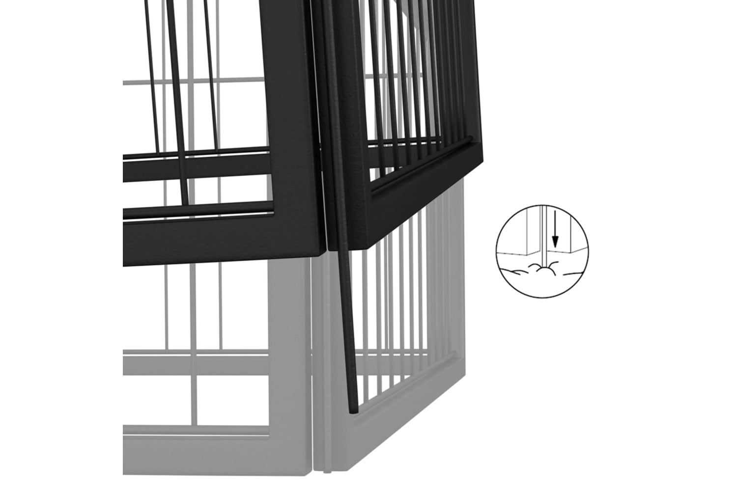 vidaXL 171795 Dog Playpen 4 Panels Black 100x50cm Powder-coated Steel-5
