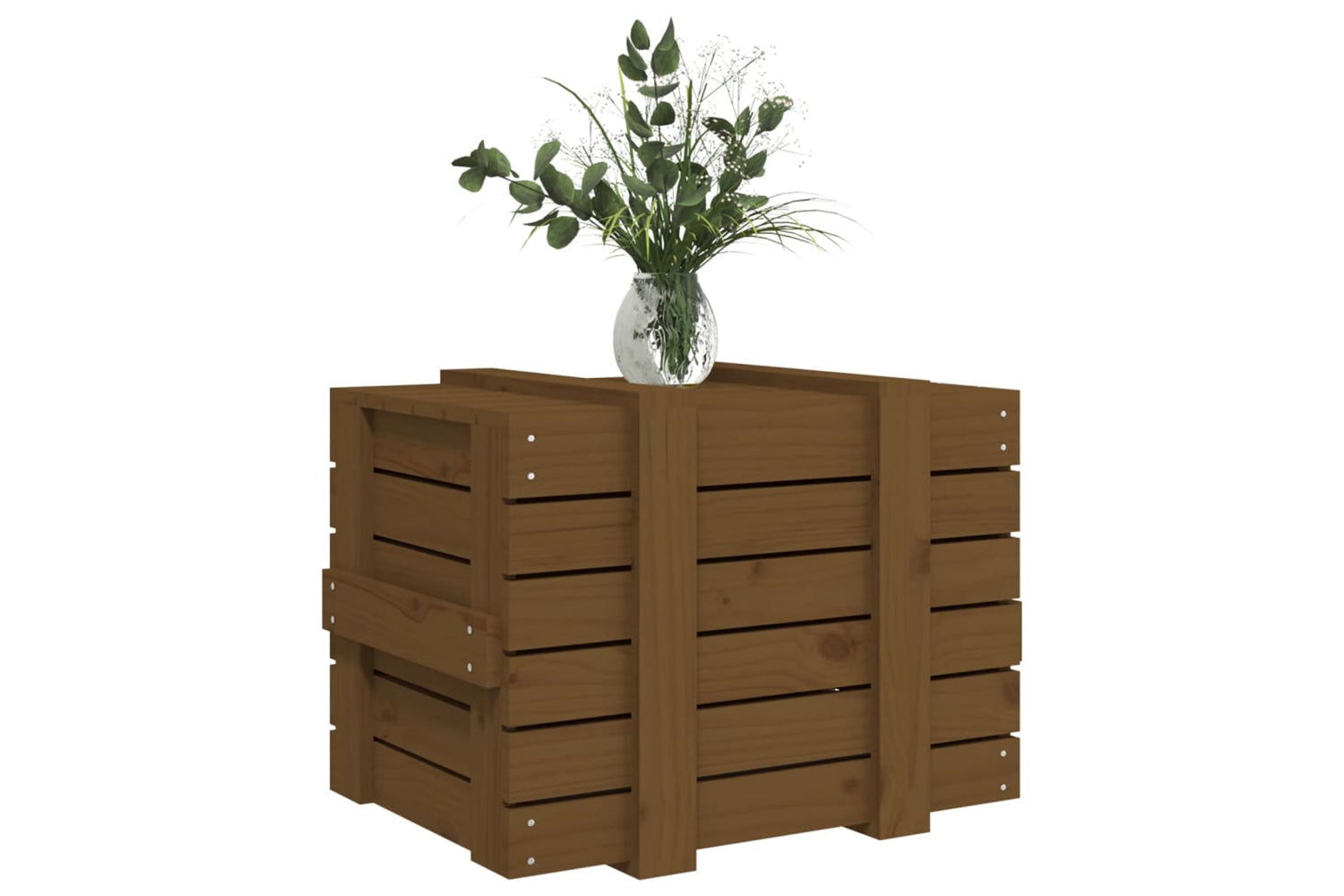 vidaXL 824996 Storage Box Honey Brown 58x40.5x42cm Solid Wood Pine-3