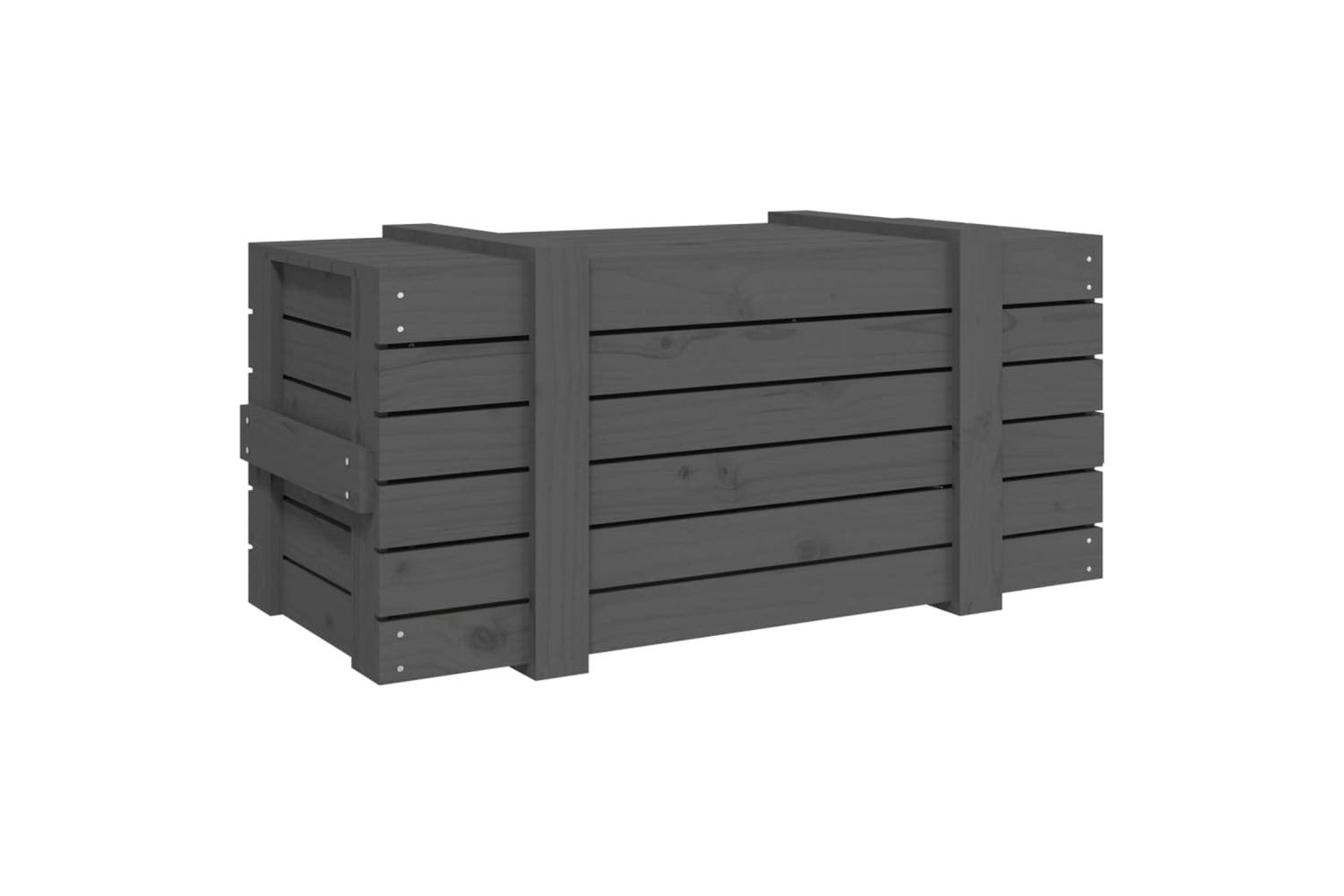 vidaXL 825000 Storage Box Grey 91x40.5x42cm Solid Wood Pine-5