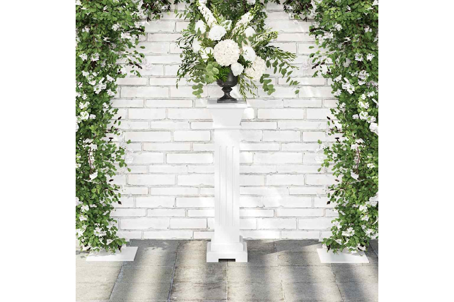 Vidaxl 241849 Classic Square Pillar Plant Stand Mdf-2