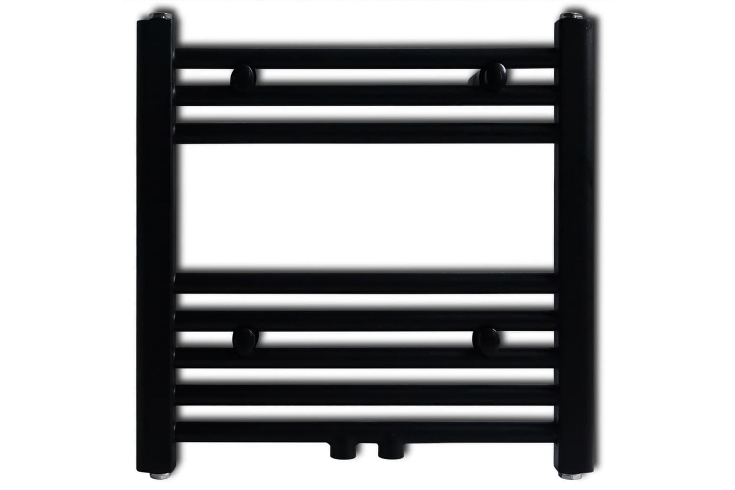 Vidaxl 141904 Black Bathroom Central Heating Towel Rail Radiator Straight 480x480mm-2