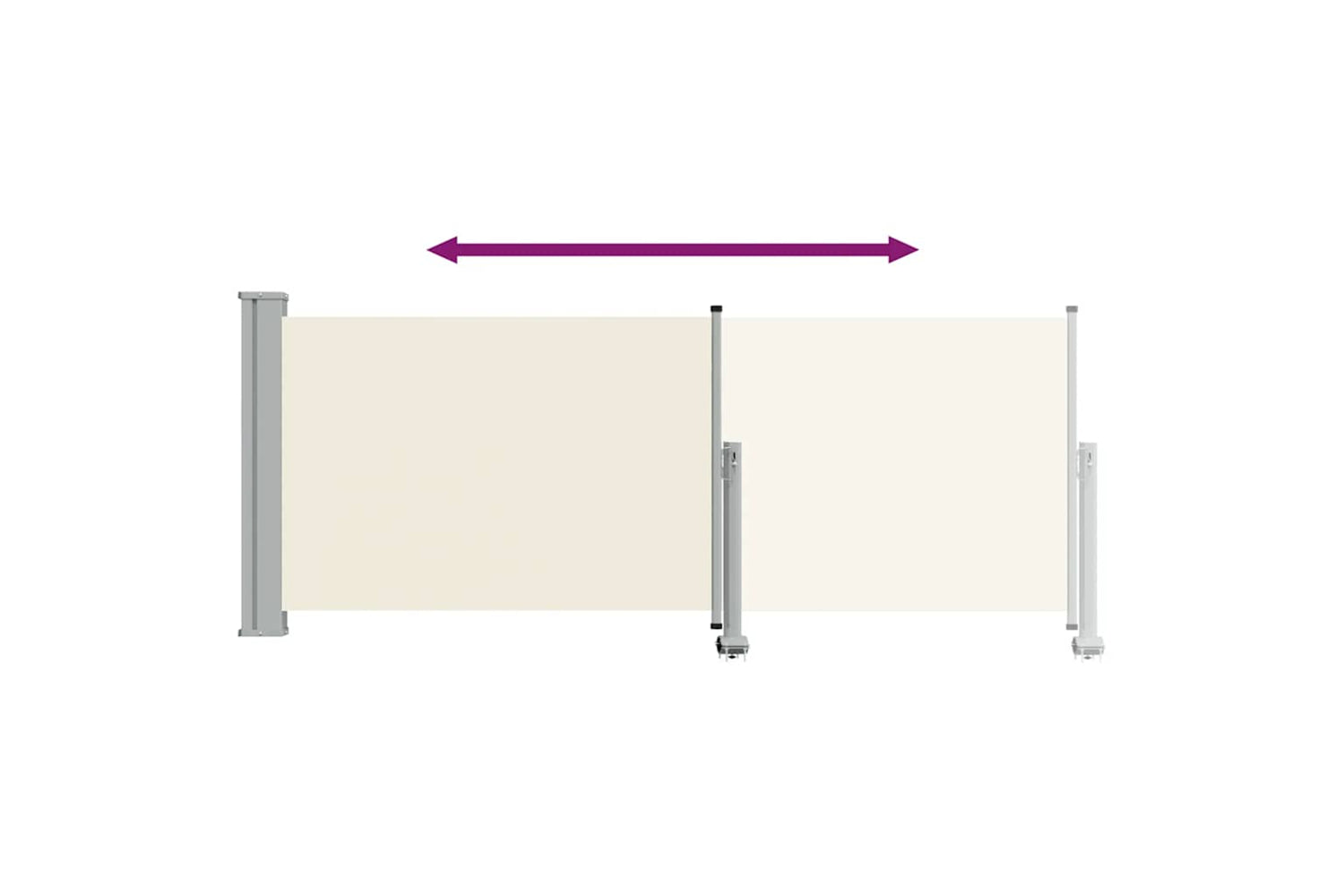 vidaXL 45185 Patio Retractable Side Awning 100 X 300cm Cream-7