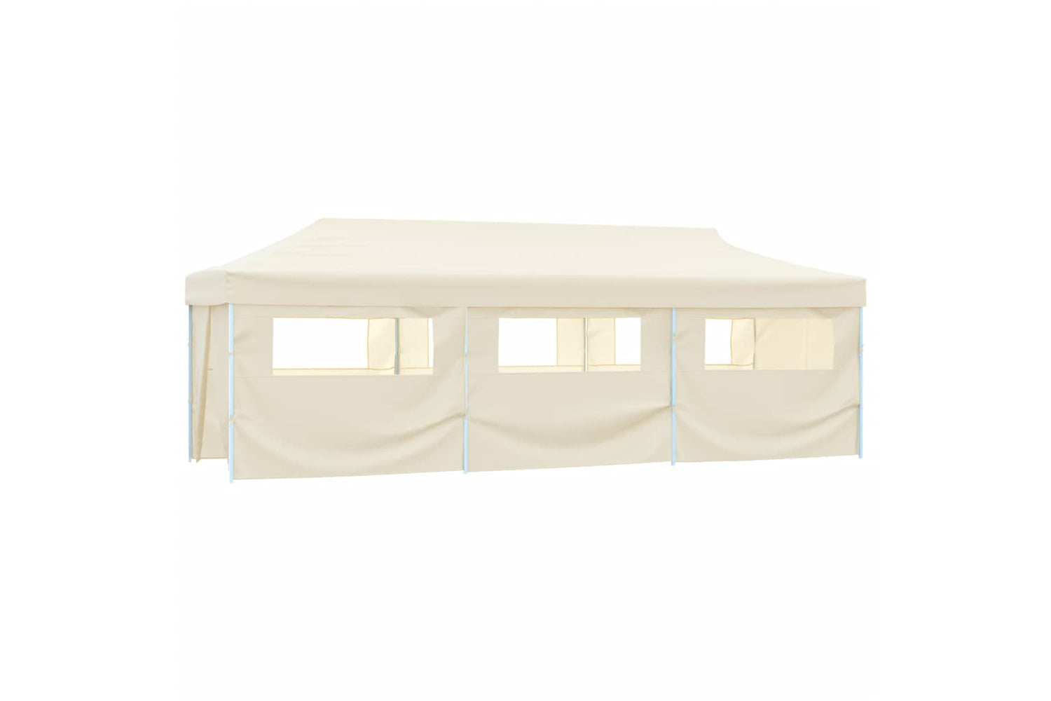 Vidaxl Folding Pop-up Party Tent With 8 Sidewalls 3x9 M Cream-2