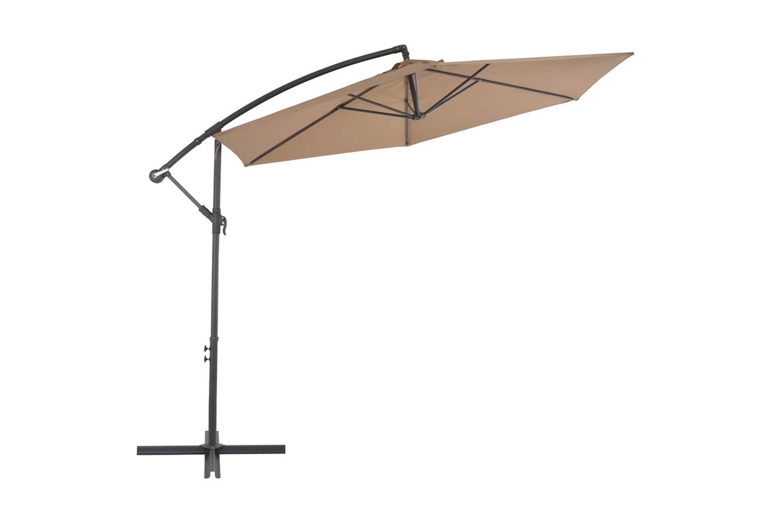 vidaXL 44510 Cantilever Umbrella With Aluminium Pole 300cm Taupe-2