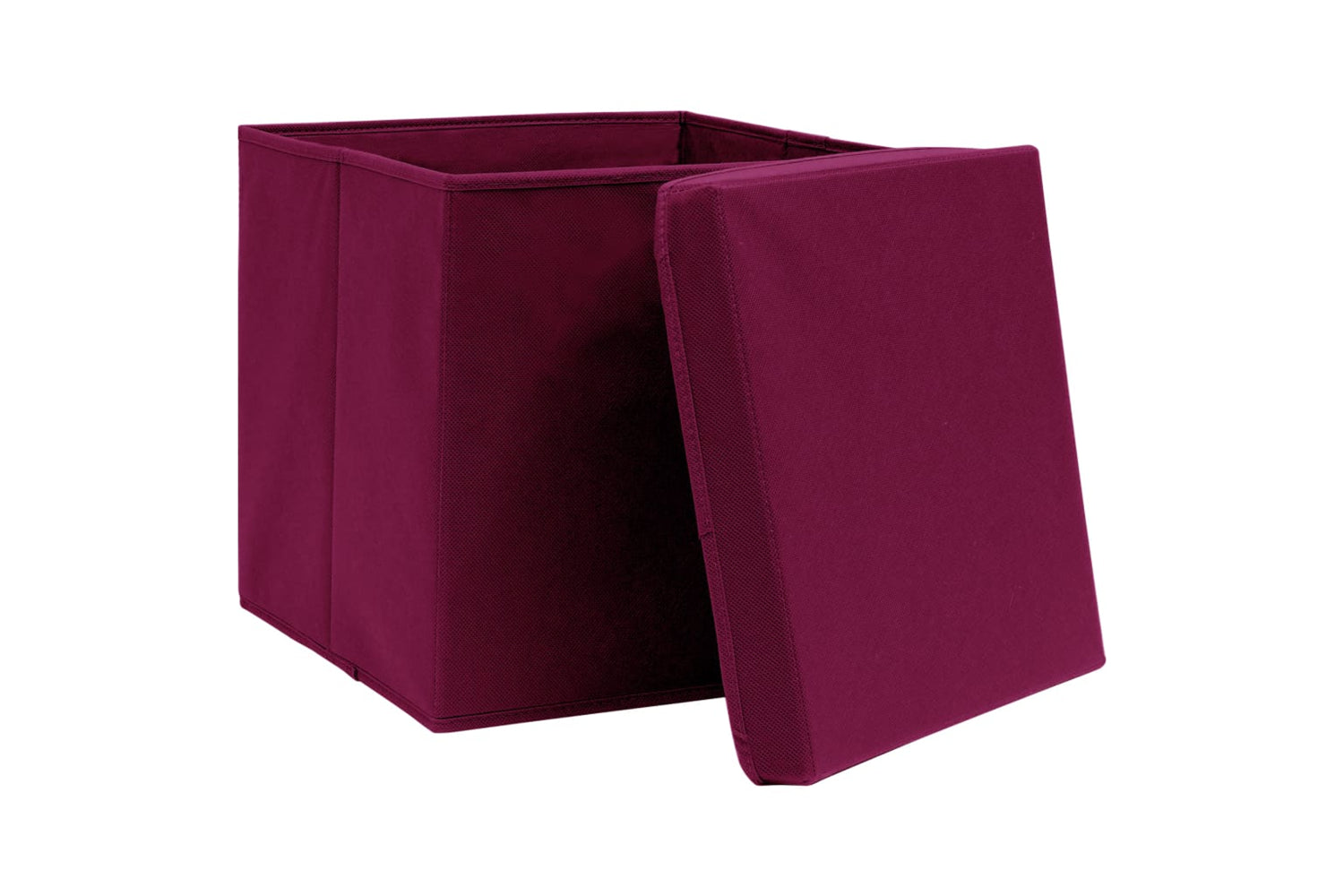 Vidaxl 288344 Storage Boxes With Lids 10 Pcs Dark Red 32x32x32 Cm Fabric-3