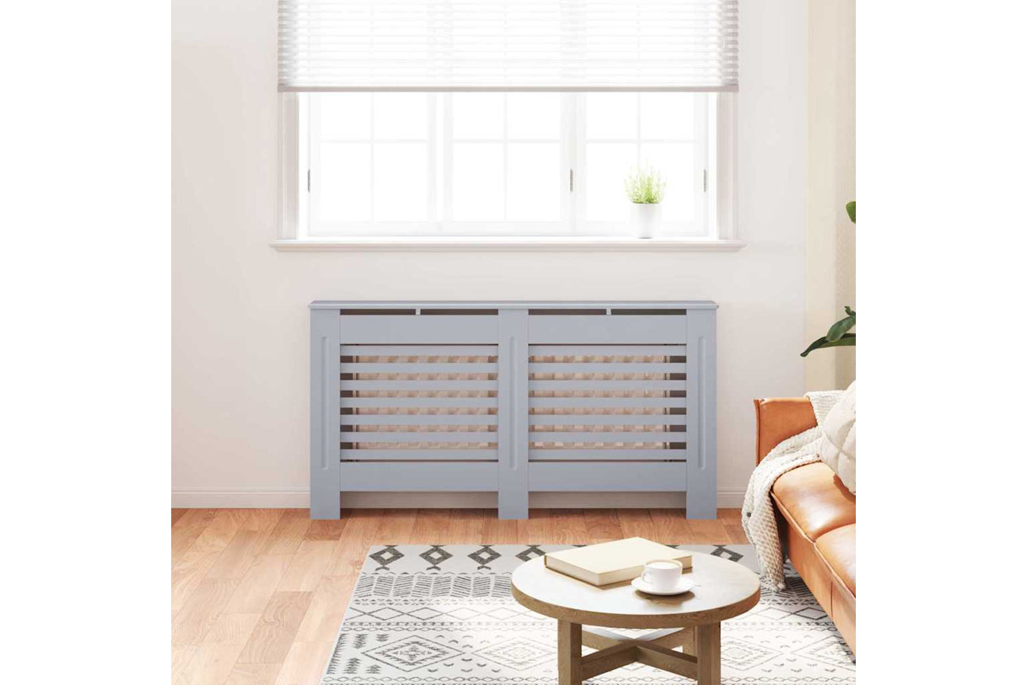 vidaXL Radiator Cover Anthracite 152x19x81.5cm Mdf-2