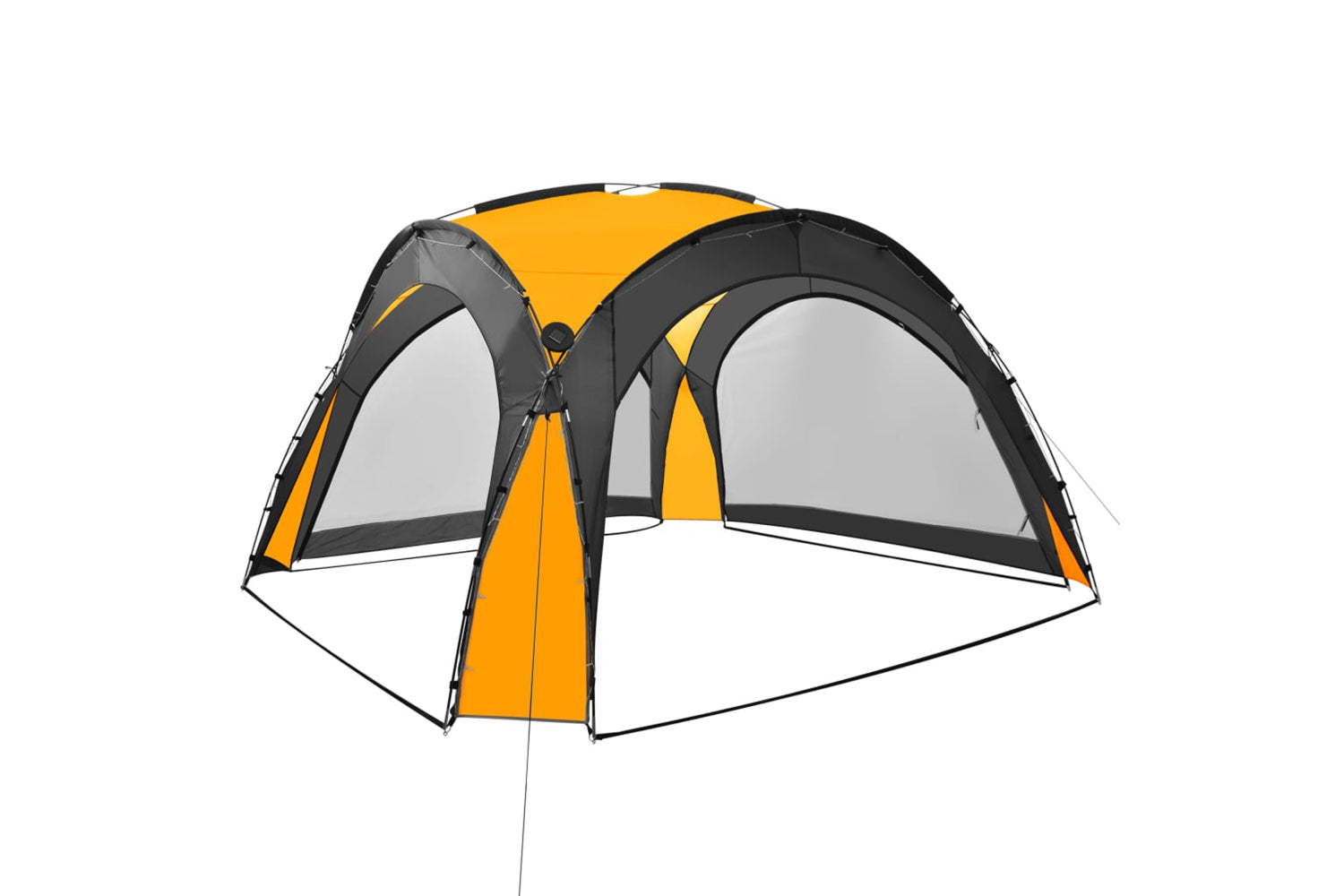 Vidaxl 92238 Party Tent With Led And 4 Sidewalls 3.6x3.6x2.3 M Yellow-2