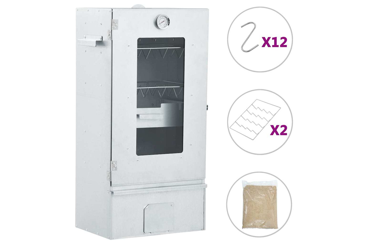 Vidaxl Bbq Oven Smoker With 1kg Wood Chips 44.5x29x83 Cm-9