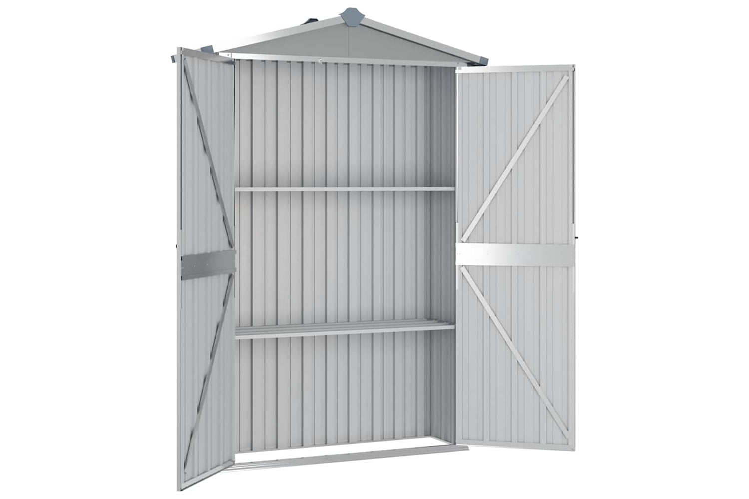 vidaXL 46302 Garden Shed Grey 107.5x46x183cm Galvanised Steel-4