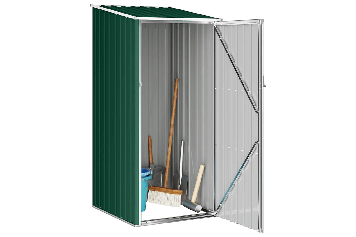 vidaXL 46289 Garden Shed Green 87x98x159cm Galvanised Steel-3