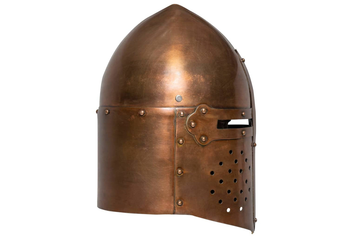 Vidaxl Medieval Knight Helmet Antique Replica Larp Copper Steel-3