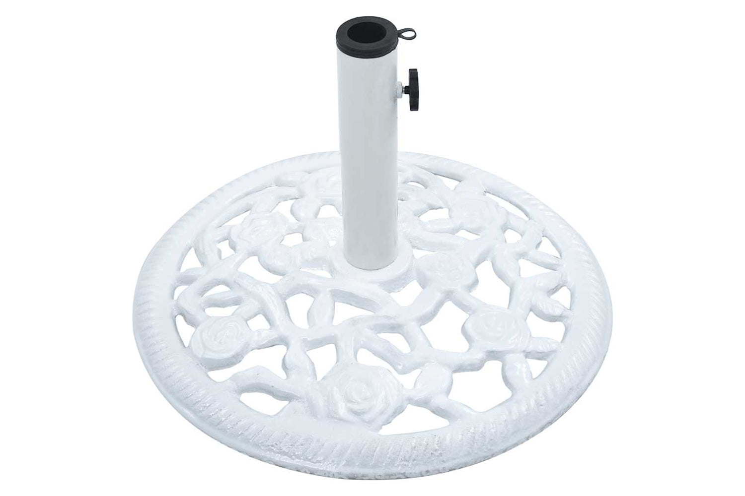 vidaXL 47860 Umbrella Base White 12 Kg 48cm Cast Iron-4