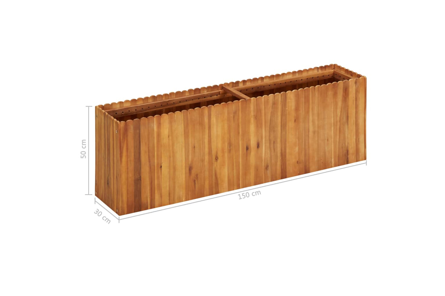 vidaXL 45925 Garden Raised Bed 150x30x50cm Solid Acacia Wood-6