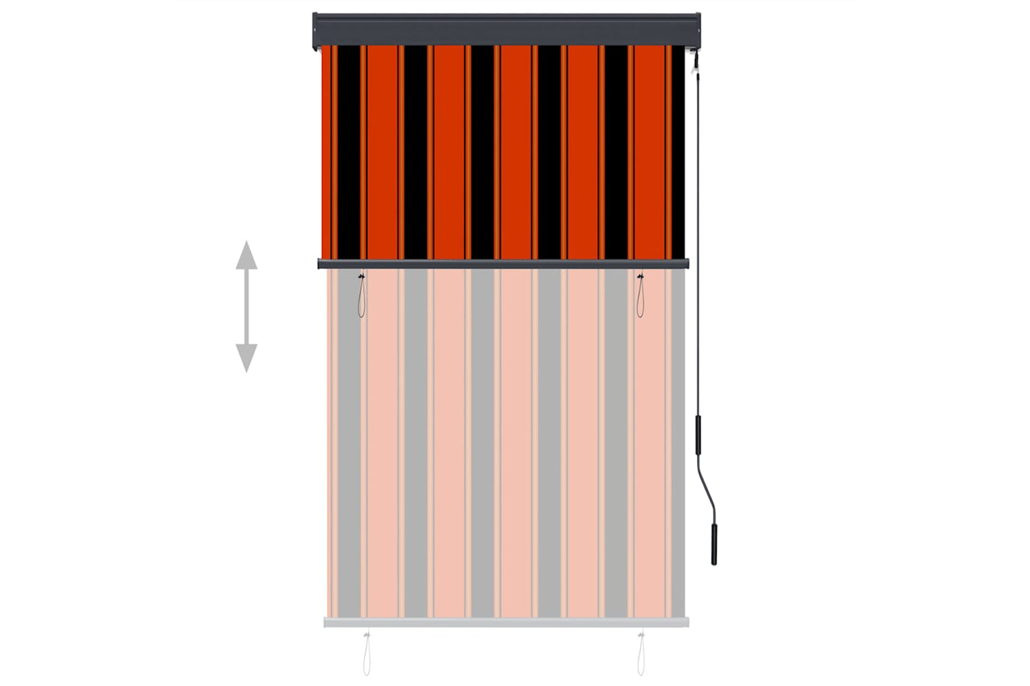 vidaXL 145960 Outdoor Roller Blind 100x250cm Orange And Brown-3