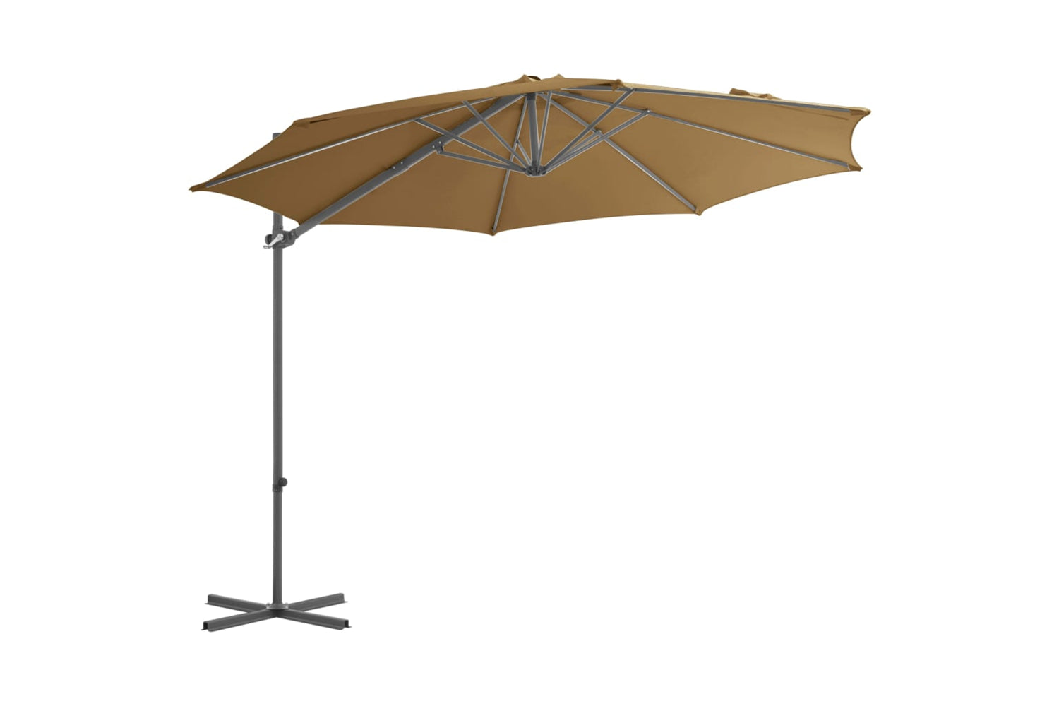 Vidaxl 276342 Outdoor Umbrella With Portable Base Taupe-3