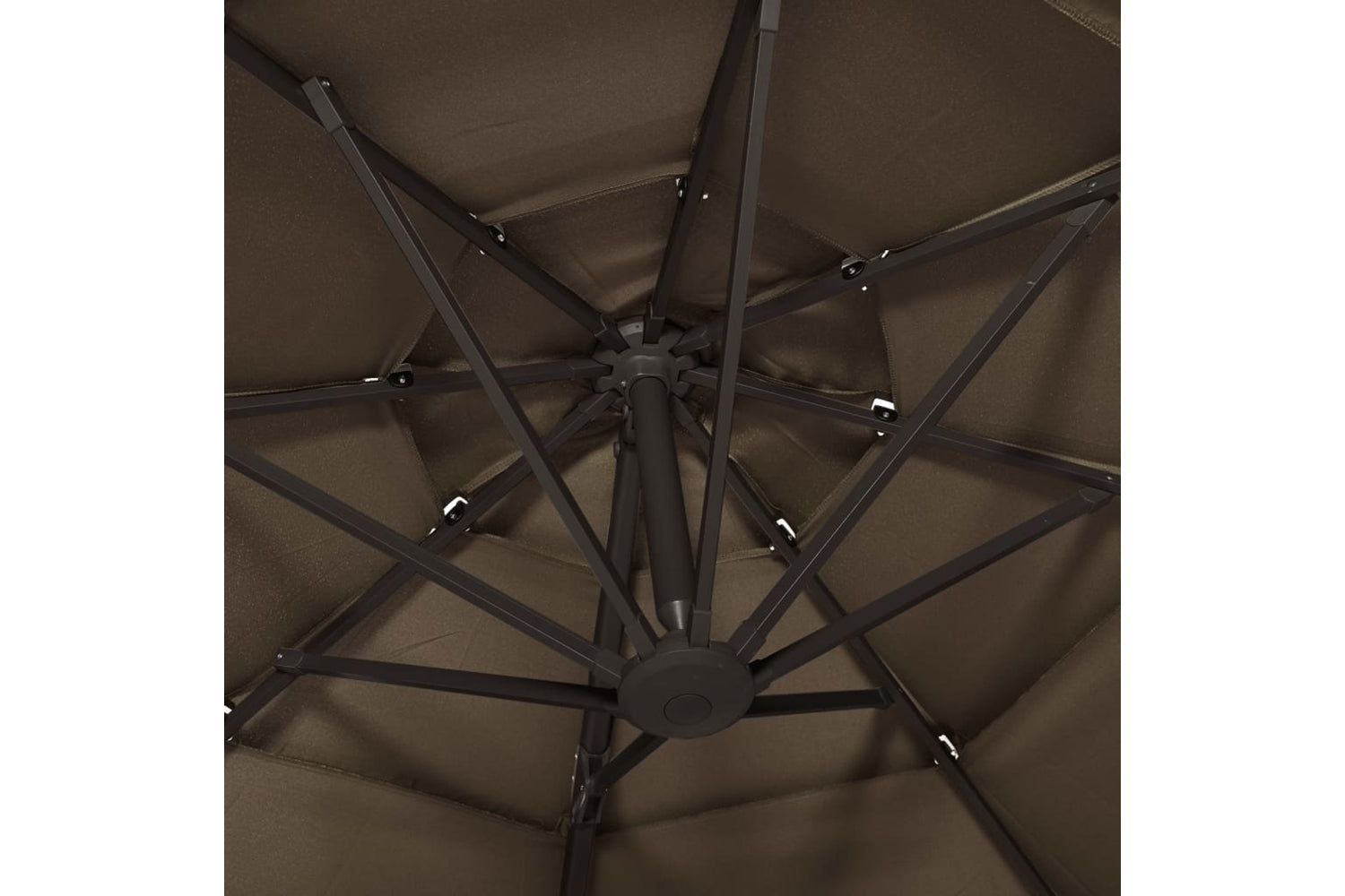 Vidaxl 313831 4-tier Parasol With Aluminium Pole Taupe 3x3 M-6