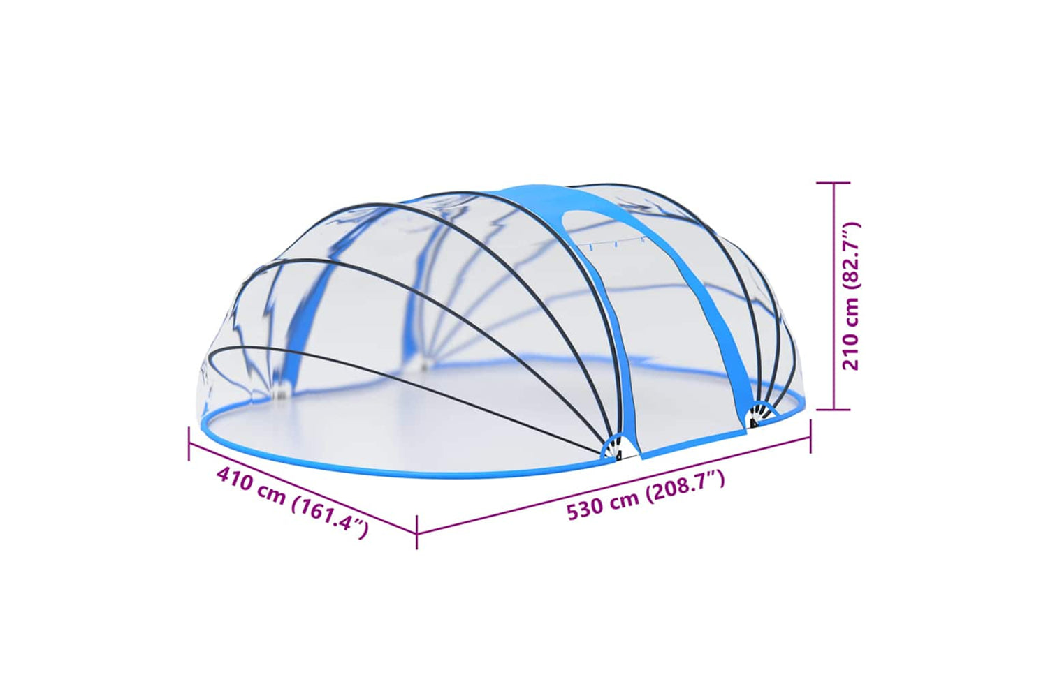 Vidaxl Pool Dome Oval 530x410x210 Cm-6