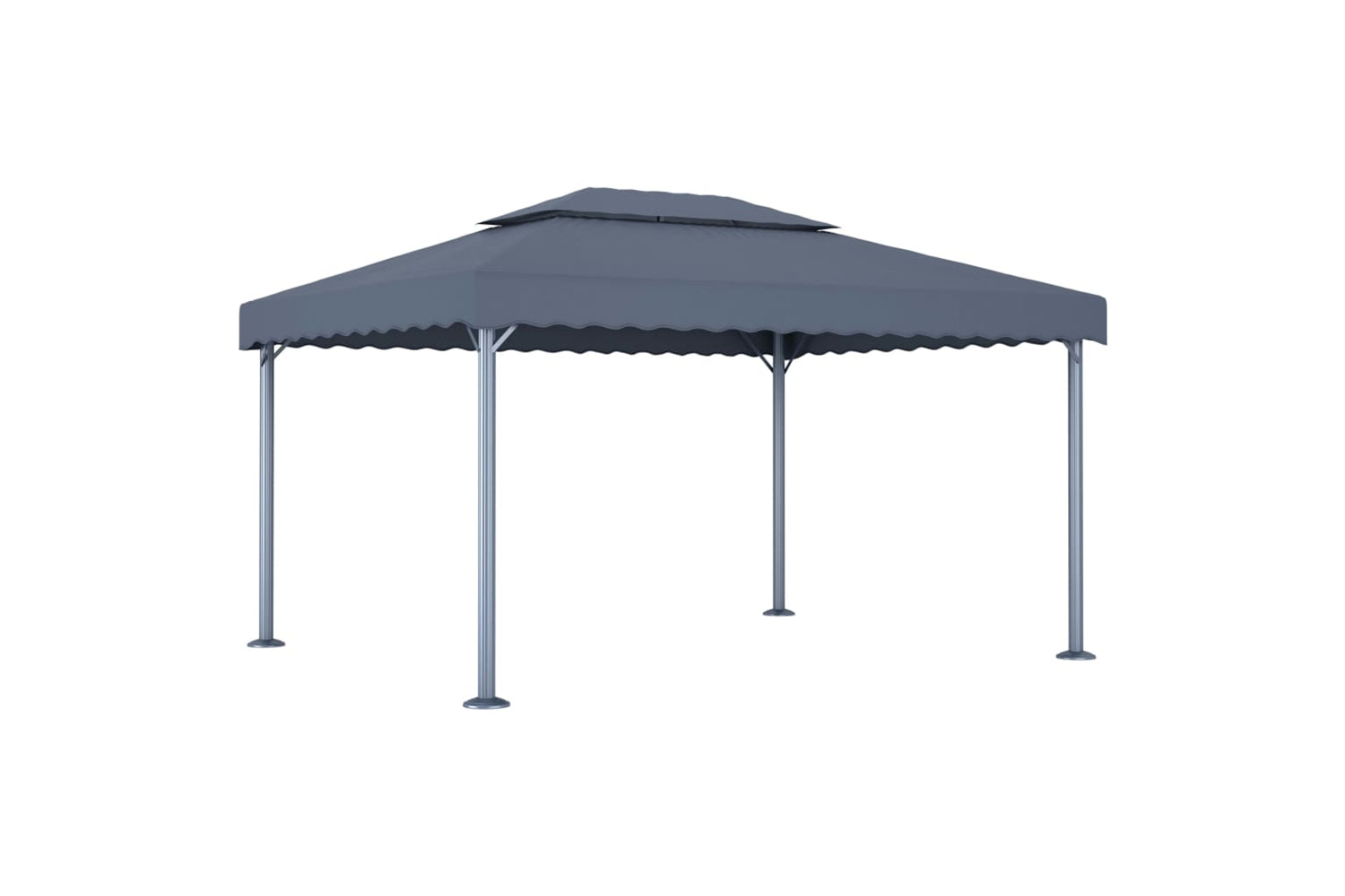 Vidaxl 3070352 Gazebo With Led String Lights 400x300 Cm Anthracite Aluminium-2