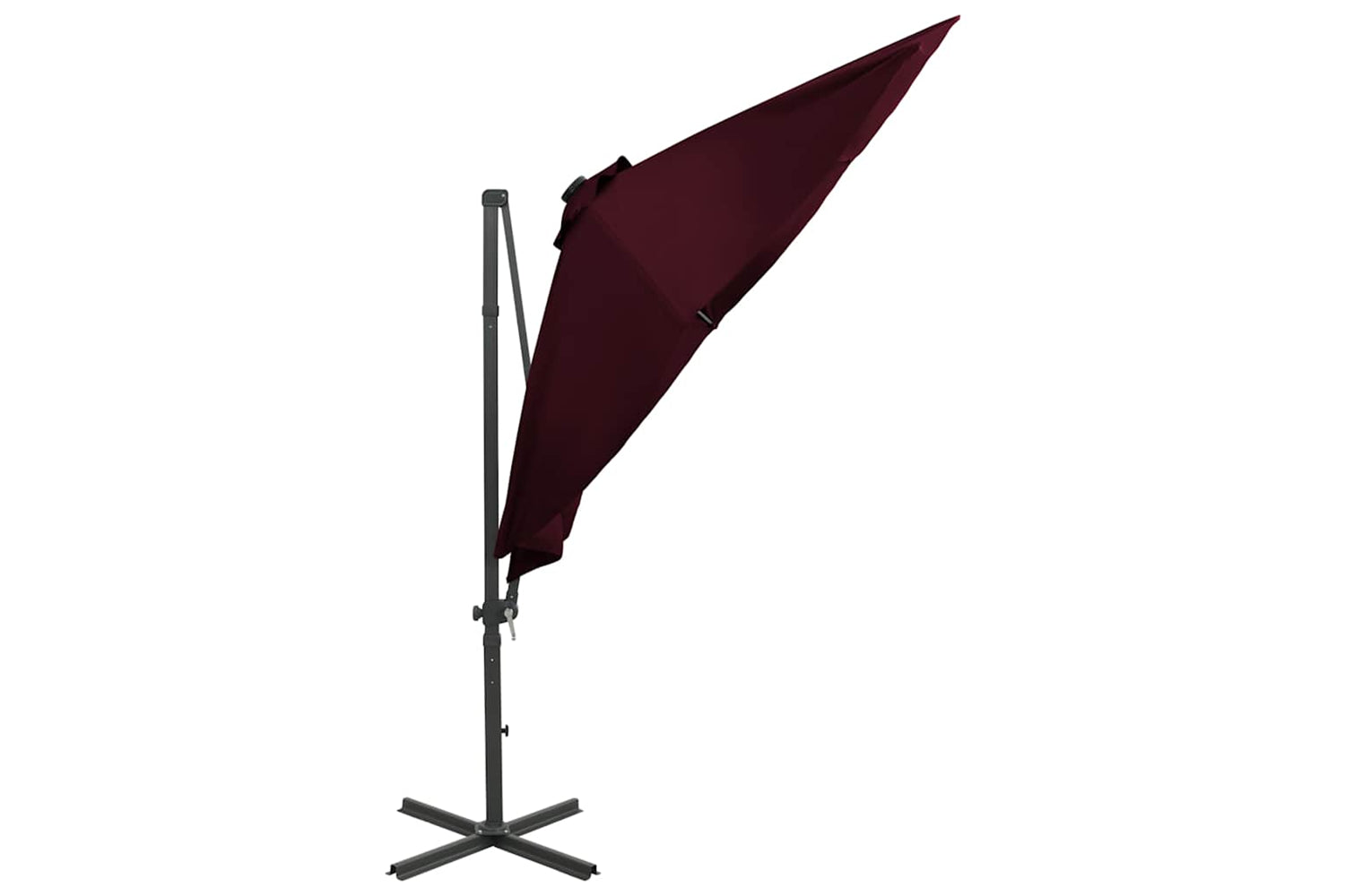 Vidaxl 312334 Cantilever Umbrella With Pole And Led Lights Bordeaux Red 300cm-6
