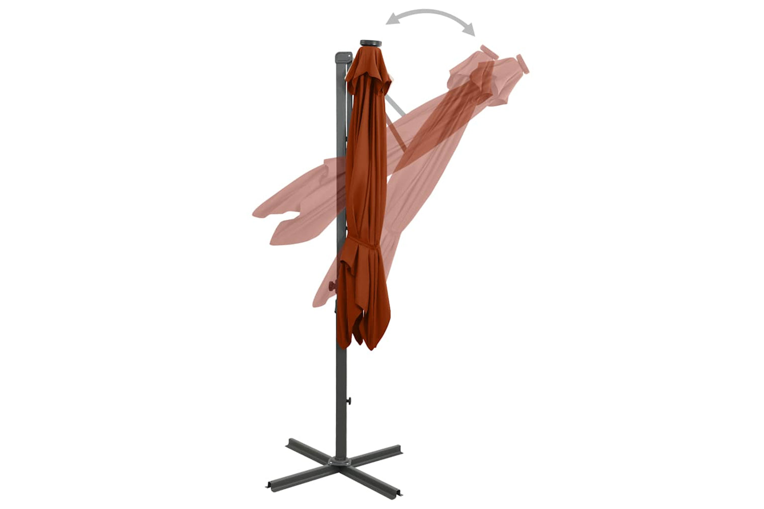 Vidaxl 312327 Cantilever Umbrella With Pole And Led Lights Terracotta 250 Cm-7