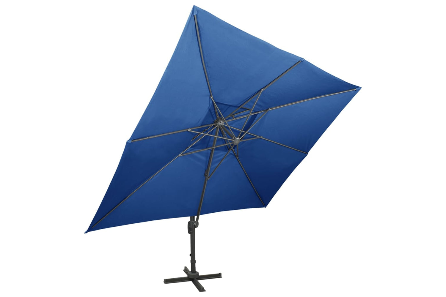 vidaXL 312379 Cantilever Umbrella With Double Top Azure Blue 400x300cm-2