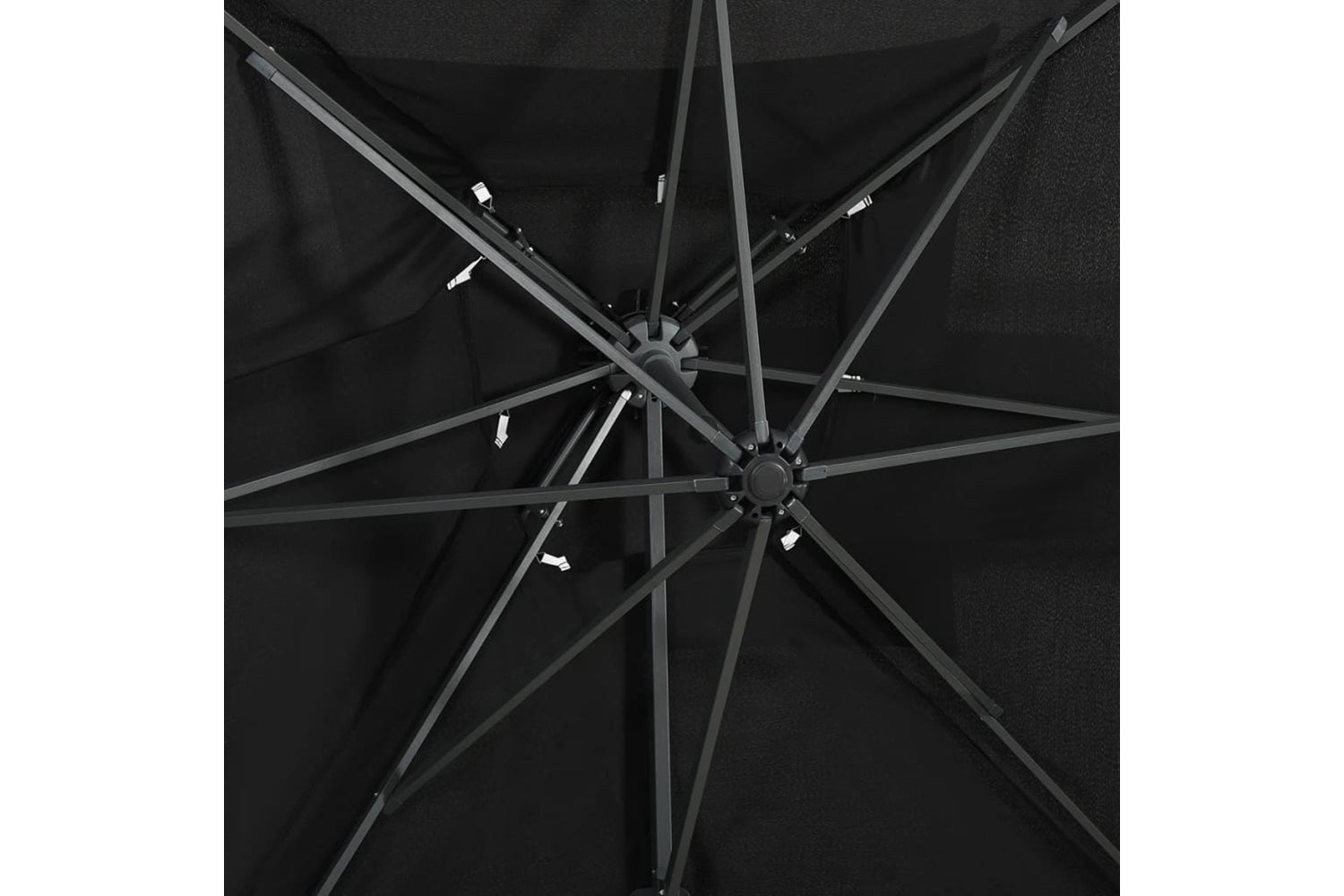 vidaXL 312364 Cantilever Umbrella With Double Top Black 250x250cm-6