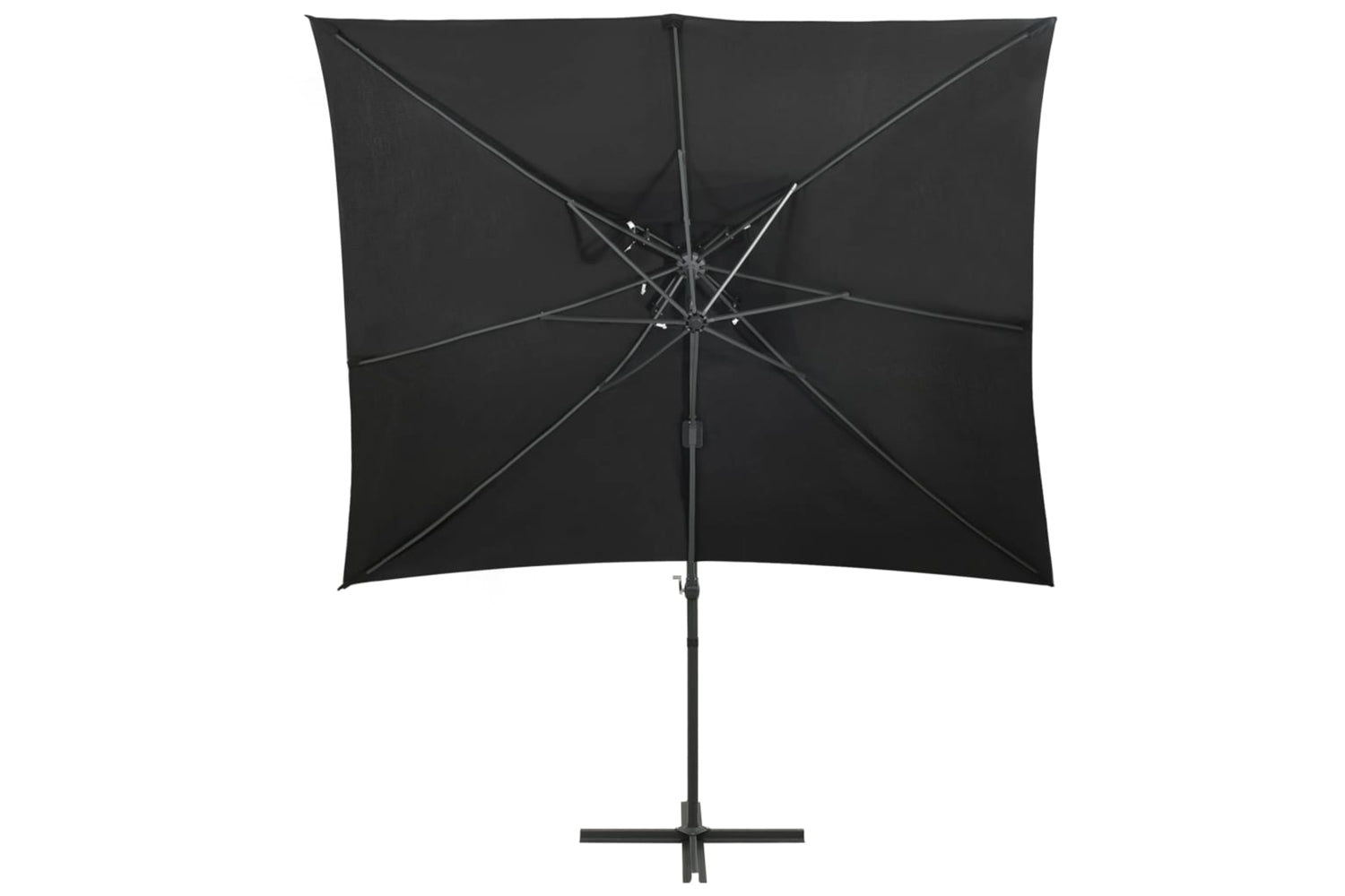 vidaXL 312364 Cantilever Umbrella With Double Top Black 250x250cm-2