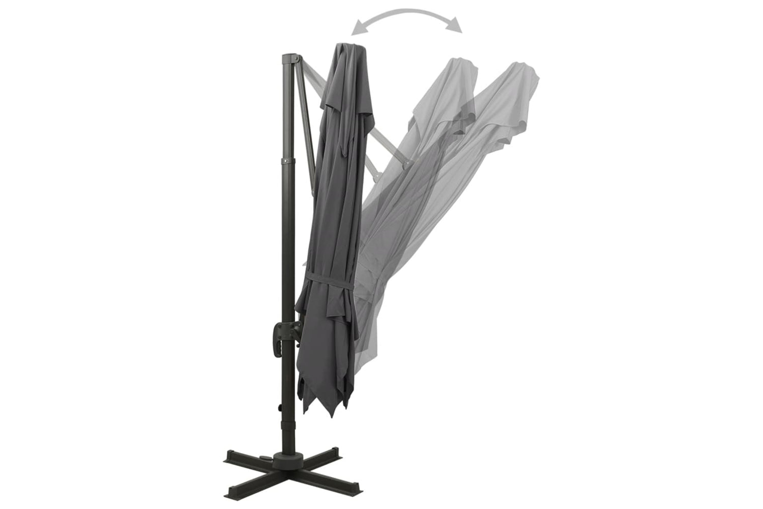 vidaXL 312372 Cantilever Umbrella With Double Top 300x300cm Anthracite-4