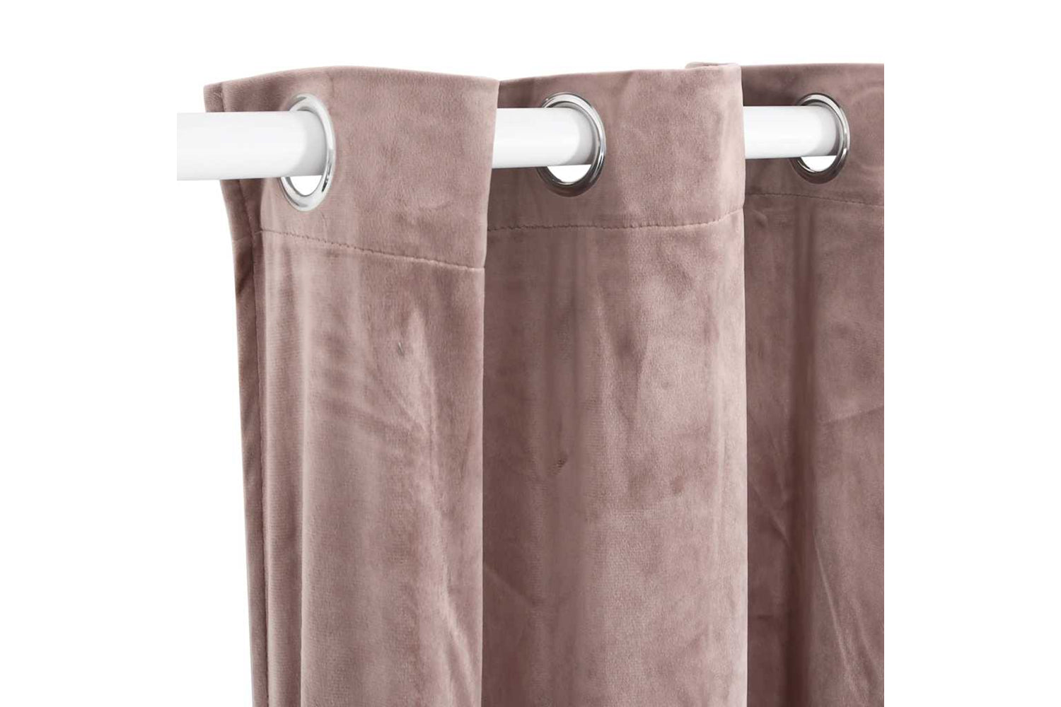 Vidaxl Blackout Curtain With Metal Rings Velvet Antique Pink 290x245 Cm-3