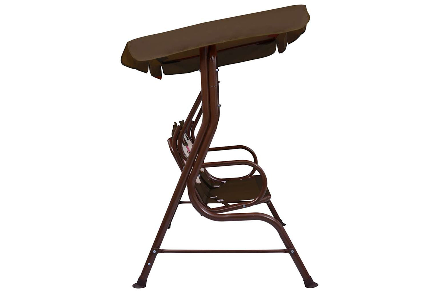 Vidaxl Kids Swing Bench Brown 115x75x110 Cm Fabric-3