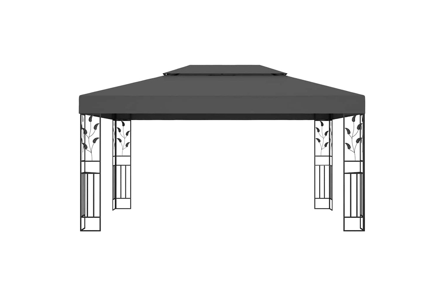 Vidaxl 3070299 Gazebo With Double Roof&led String Lights 3x4m Anthracite-3