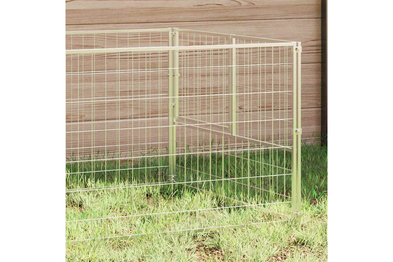 Vidaxl 3082101 Dog Kennel Silver 3 M2 Steel-2