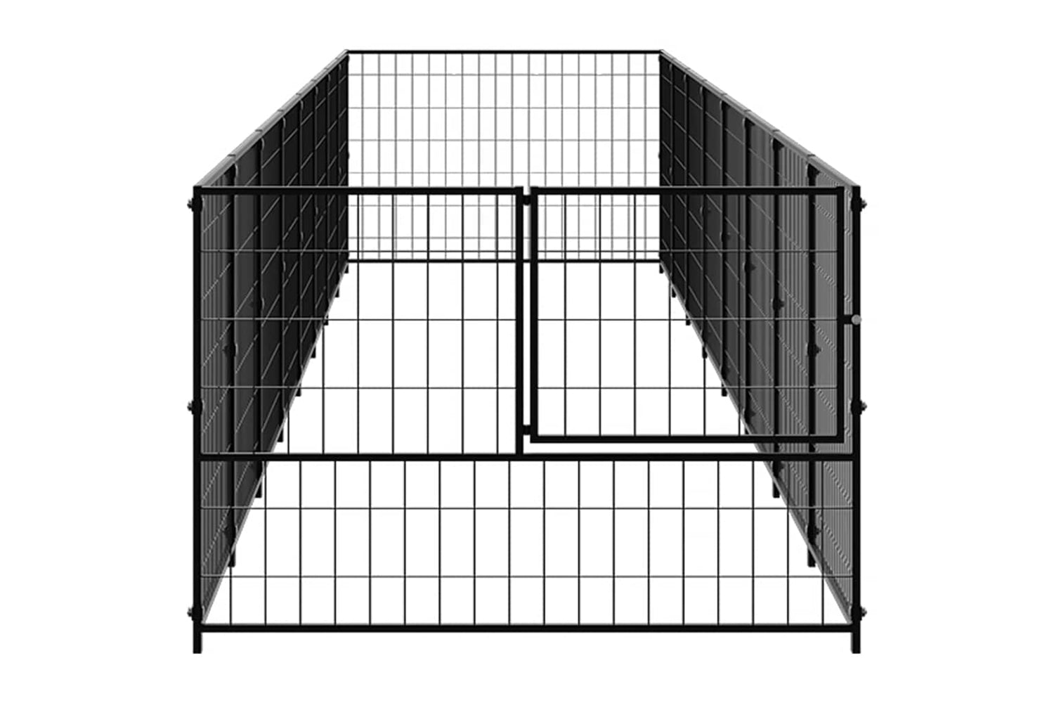 Vidaxl 3082098 Dog Kennel Black 8 M2 Steel-3