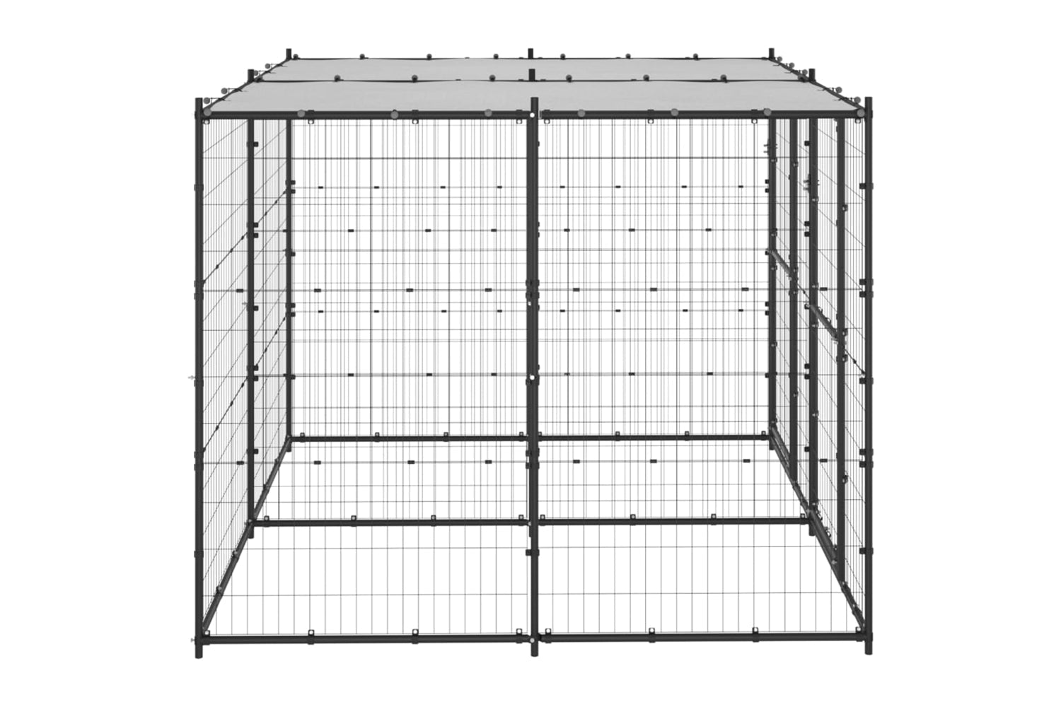 Vidaxl 3082249 Outdoor Dog Kennel Steel With Roof 4.84 M2-3