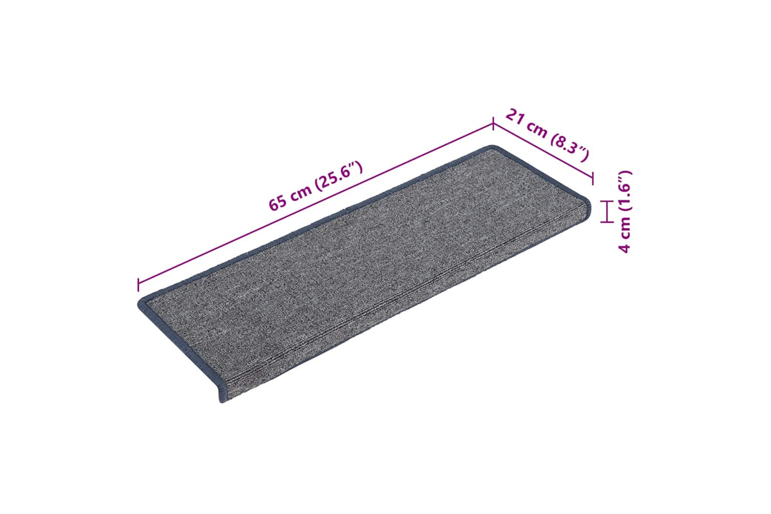 vidaXL 326200 Carpet Stair Treads 15 Pcs 65x21x4cm Purple And Blue-6
