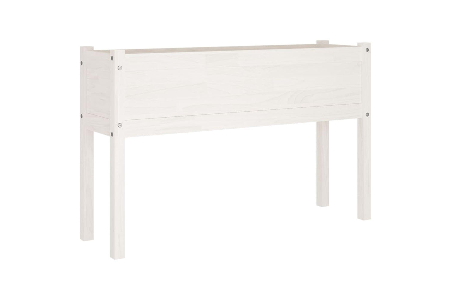 vidaXL 810832 Garden Planters 2 Pcs White 110x31x70cm Solid Pinewood-3