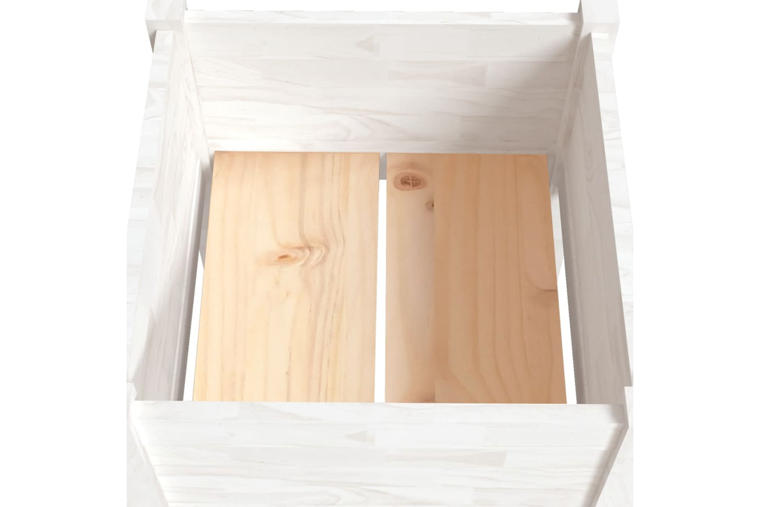 vidaXL 810801 Garden Planter White 50x50x70cm Solid Pinewood-4