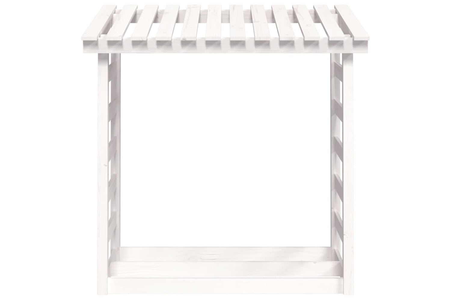 vidaXL 822438 Firewood Rack White 108x64.5x110cm Solid Wood Pine-4