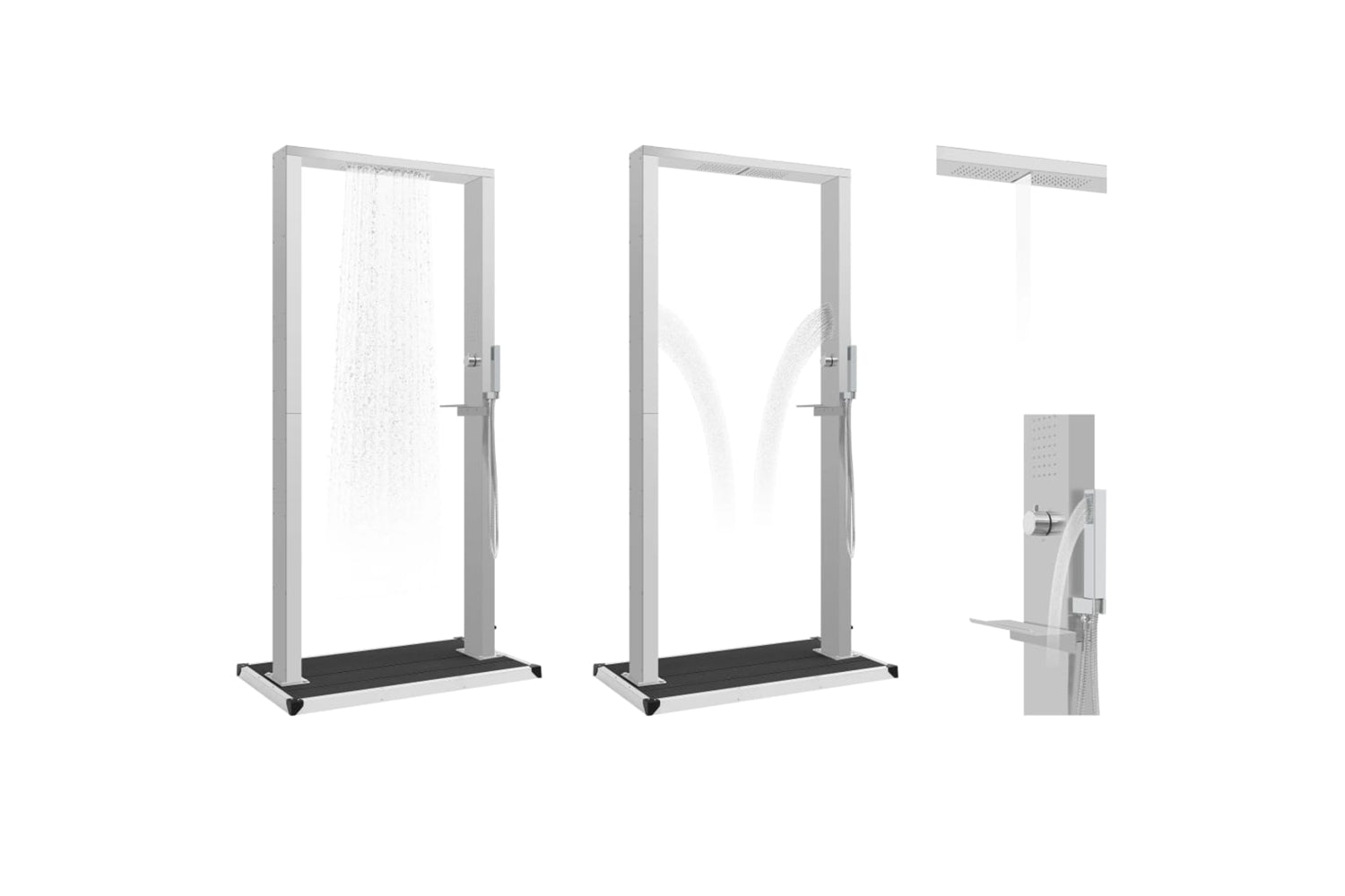 Vidaxl 3051294 Outdoor Shower With Tray Wpc Stainless Steel-3