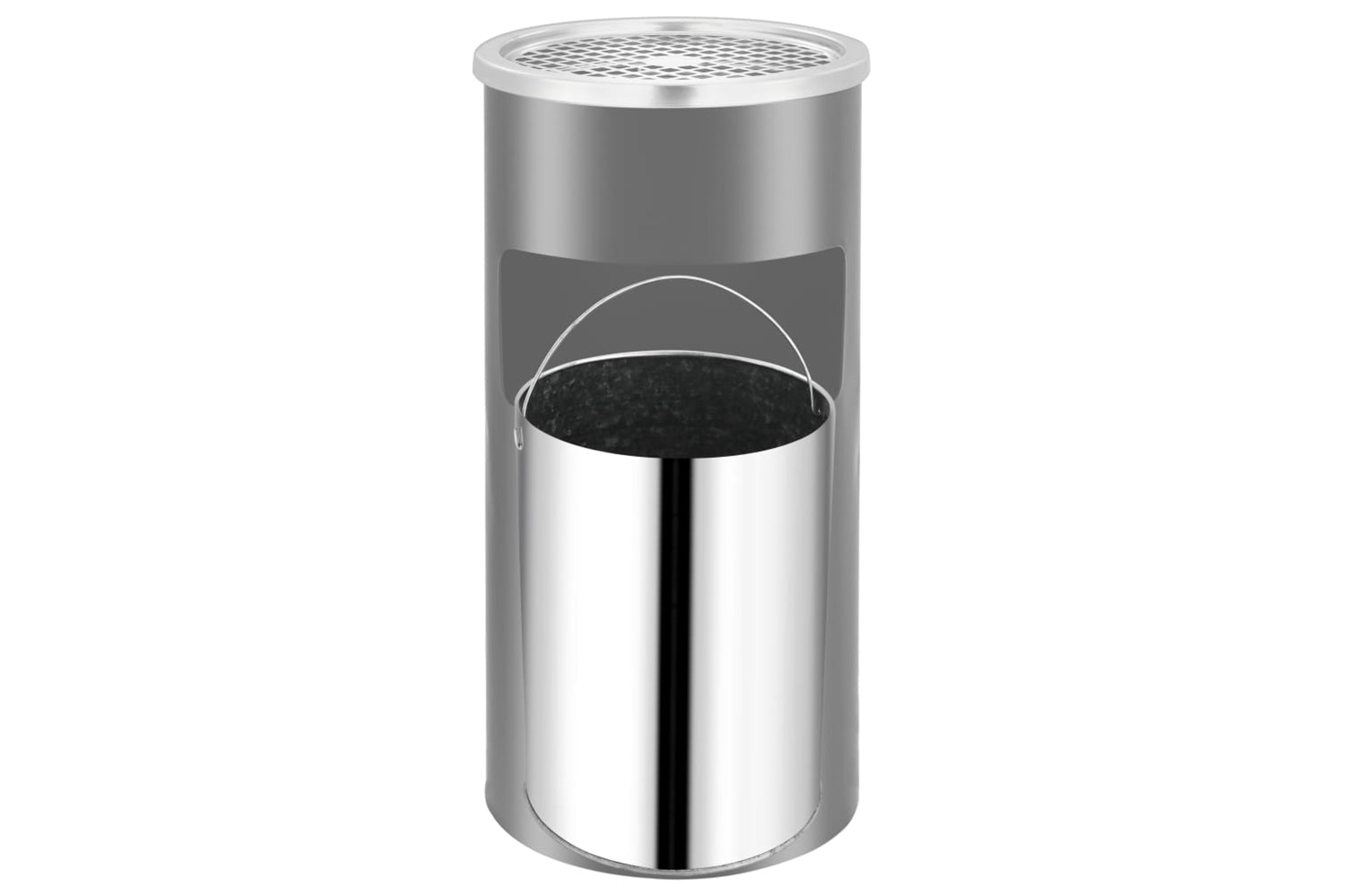 Vidaxl 51096 Wall Ashtray Dustbin Steel 26 L Black-3